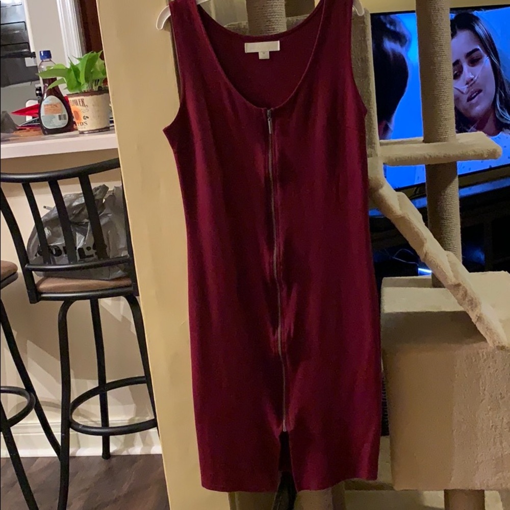 Zip up maroon dress